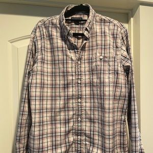 Lands End Men’s Plaid Button-Up, size Medium